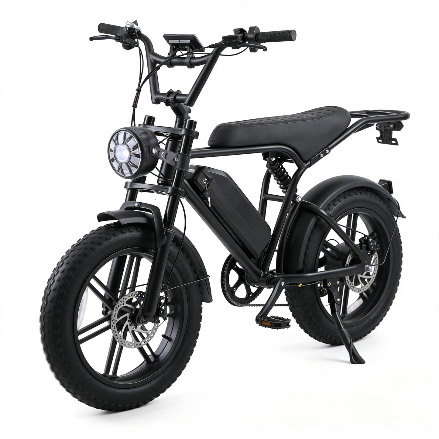 Aoemoe 500W Fat Tire Electric Bike 20" x 4.0 All Terrain E-Bike 48V 15Ah 28mph Hydraulic Brakes Full Suspension Mountain Electric Bicycle for Trail Riding
