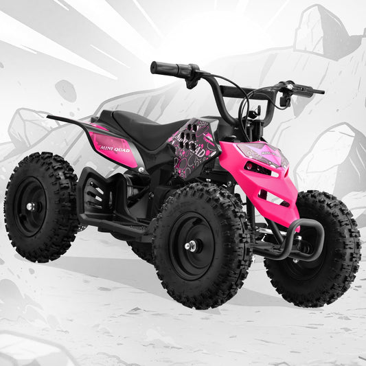 Aoemoe Dirt Quad 12V Powered Ride-on, up to 9 mph, Electric 4-Wheeler for Kids 8+(Pink)