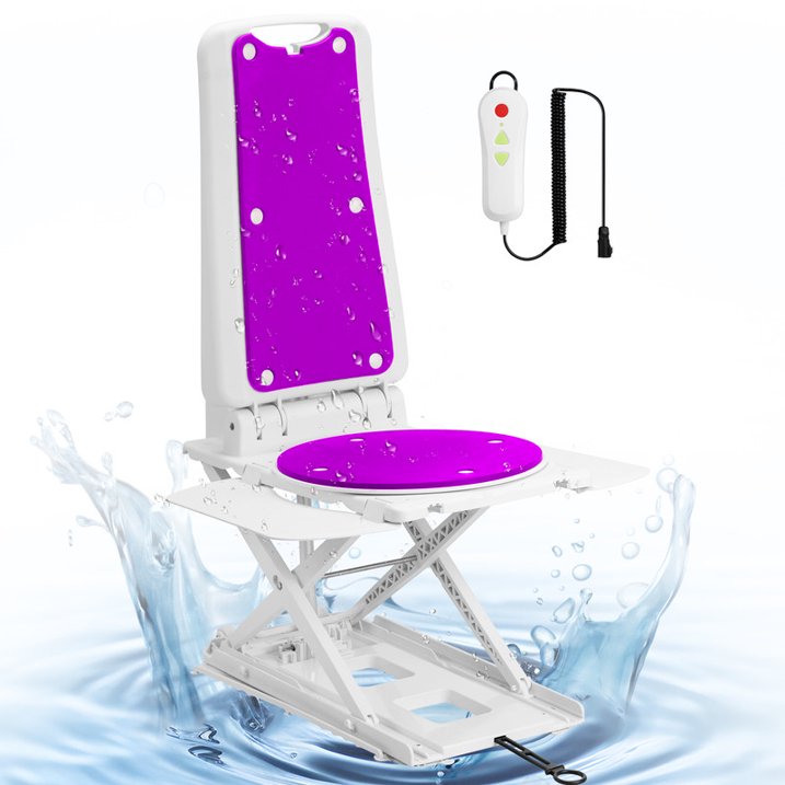 Aoemoe Electric Bath chairs for disabled, Shower Chair with Electric upgrade, Shower Stool Lifting from the base, Support up to 308Lbs