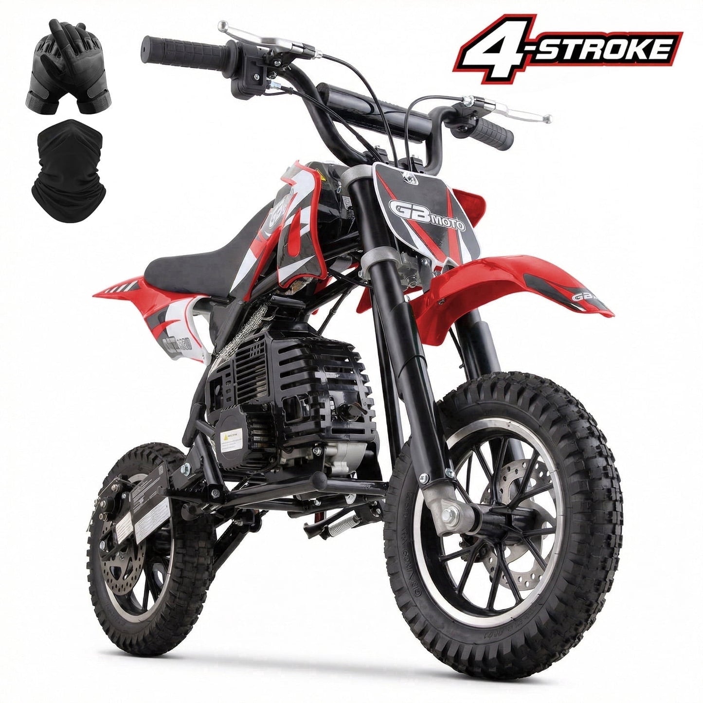 Aoemoe Kids Dirt Bike, Perfect Starter Gas Dirt Bike for adventure,Sturdy 40cc dirt bike for Beginner 45×24×16in,4-Stroke,RED