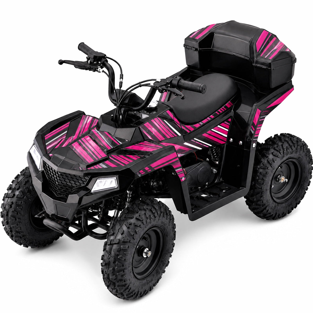 Aoemoe 40cc 4-Stroke Youth Ride-On for Ages 13+, Fuel Powered Pull Start with Front & Rear Disc Brakes, Adjustable Top Speed Up to 15 MPH, Safety Flag & Parental Speed Control, Pink
