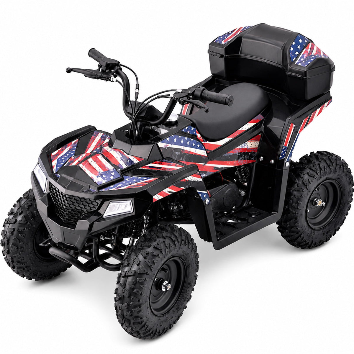 Aoemoe 40cc 4-Stroke Youth Ride-On for Ages 13+, Fuel Powered Pull Start with Front & Rear Disc Brakes, Adjustable Top Speed Up to 15 MPH, Safety Flag & Parental Speed Control, Flag