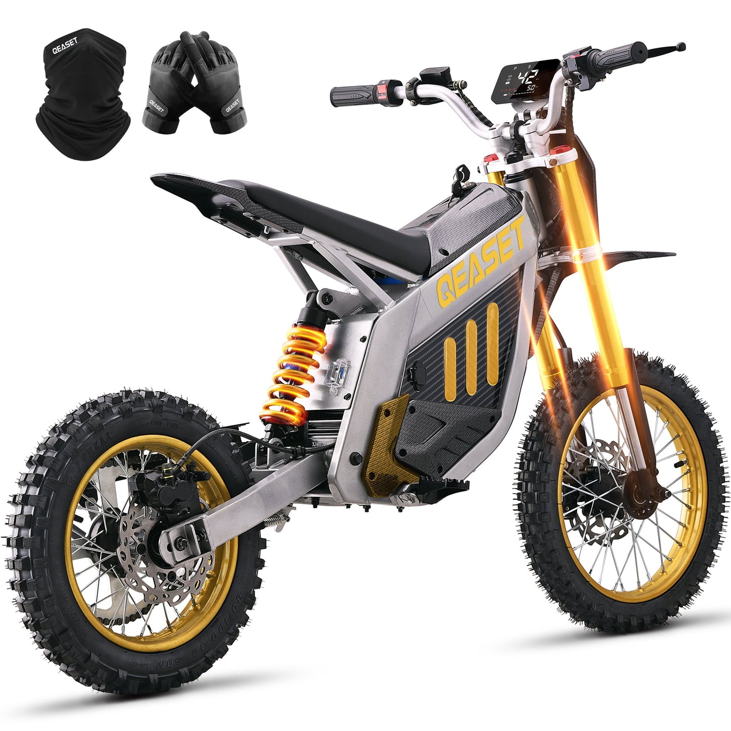 Arshin 20"Off‑Road Electric Bike for Adults,3000W Peak Fat Tire Ebike,48V 32Ah Battery,28MPH Max Speed,UL2272 Certified,Ages 16+ (Gold)
