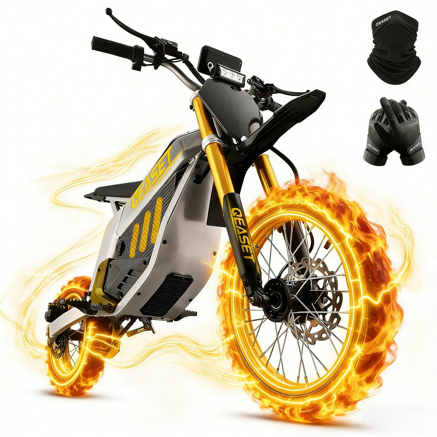 Arshin 3000W Electric Dirt Bike for Adults & Teens,42 MPH High-Speed Electric Motorcycle,50-Mile Range,No Gas Needed!Professional Grade with Hydraulic Damping,All-Terrain Tires,220 lbs Capacity(Gold)
