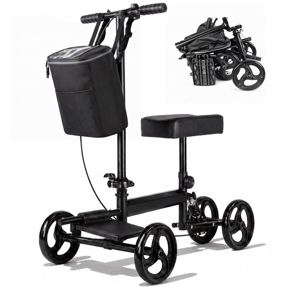 Ostrina Steerable Knee Scooter,Knee Walker Scooter for Adults with 8" Front Wheels,Foldable Knee Scooter for Foot Surgery Crutches Alternative,Purple