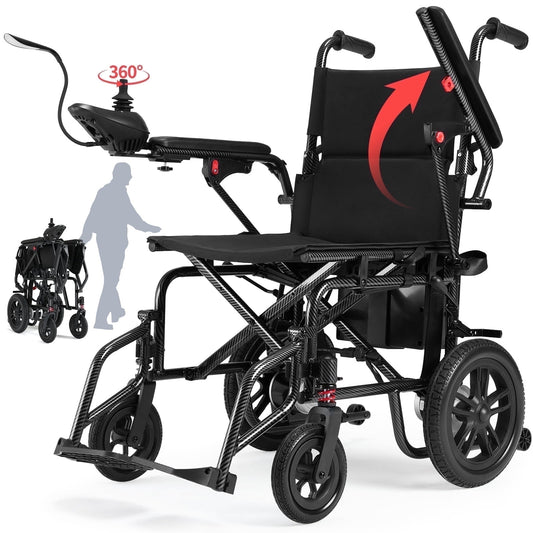 Arshin Electric Wheelchairs for Adults,400W Dual Motors Silent Motorized Wheelchair for Seniors,360°Joystick and 15+ miles Range All Terrain,Lightweight Foldable,397 lbs Capacity(Black)