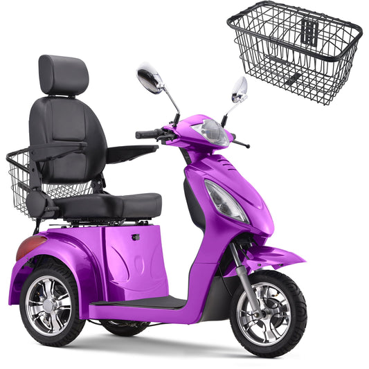 Arshin Heavy Duty 3 Wheel Mobility Scooters for Seniors & Adults 500lbs Capacity,31 Miles Long Travel Range
