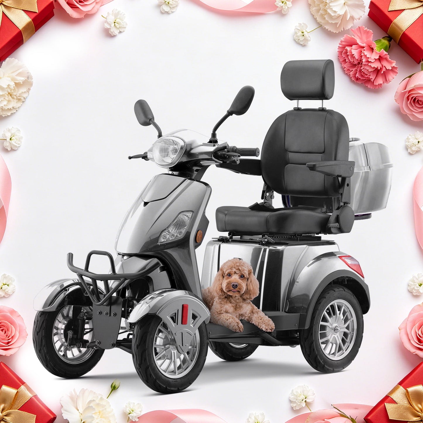 QEASET Heavy Duty 4-Wheel Mobility Scooters,800W All Terrain Electric Recreational Scooter,31 Miles Long Travel Range, Mother's Day Gift