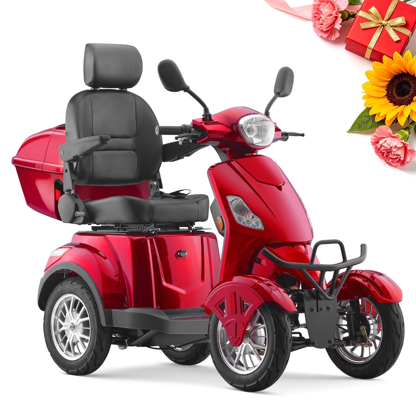 QEASET Heavy Duty 4-Wheel Mobility Scooters,800W All Terrain Electric Recreational Scooter,31 Miles Long Travel Range, Mother's Day Gift