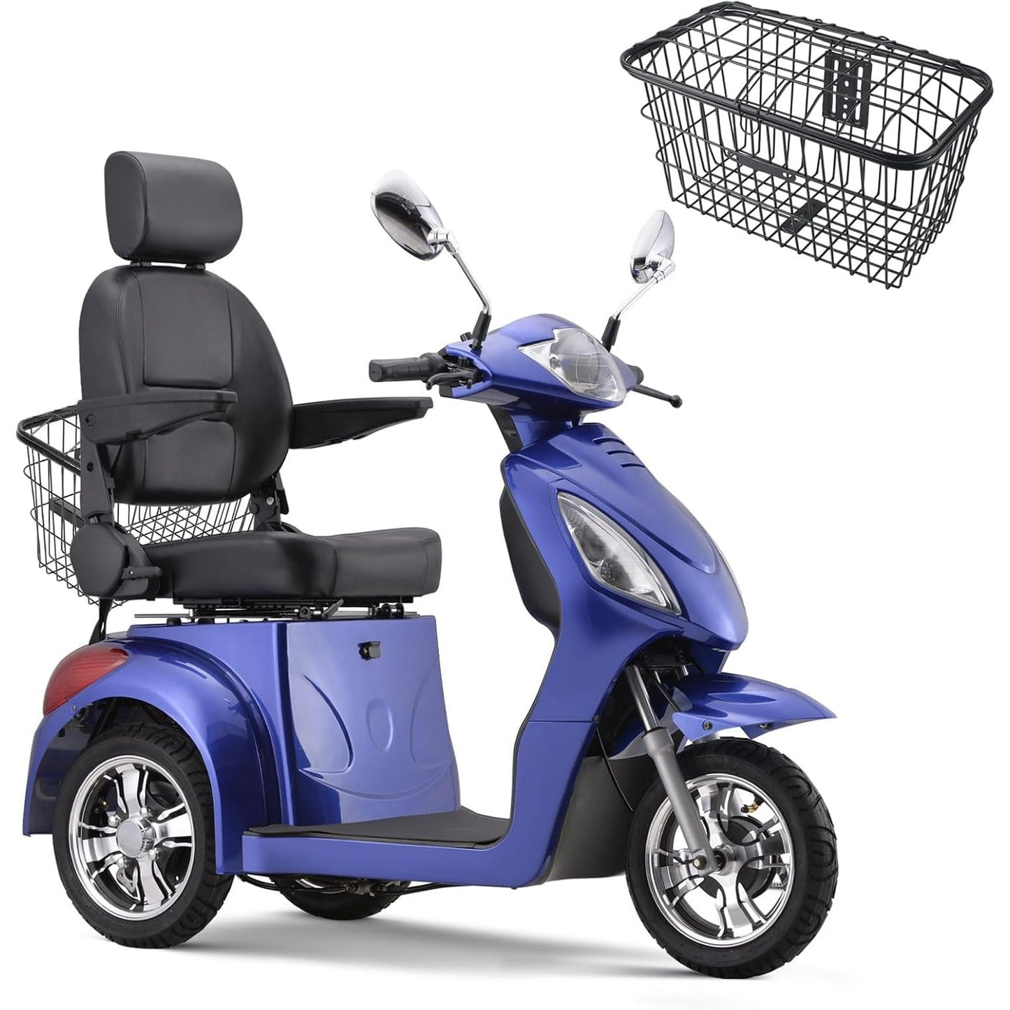Arshin Large 3 Wheels Mobility Scooter,500 LBS Capacity for Seniors & Adults,Electric Powered Wheelchair Device