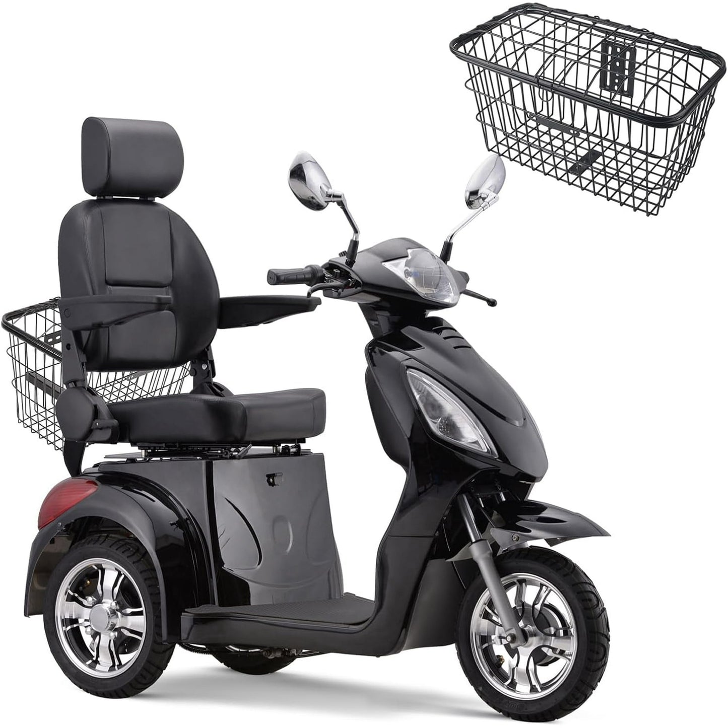 Arshin Large 3 Wheels Mobility Scooter,500 LBS Capacity for Seniors & Adults,Electric Powered Wheelchair Device