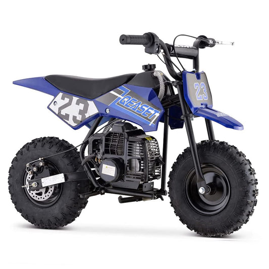 QEASET Mini Kid Dirt Bike,49 CC 2-Stroke Gas Bike with Off-Rode Tire,up to 20Mph, EPA Approved(Blue)