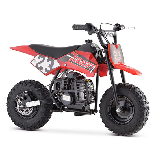 QEASET Mini Kid Dirt Bike,49 CC 2-Stroke Gas Bike with Off-Rode Tire,up to 20Mph, EPA Approved(Red)