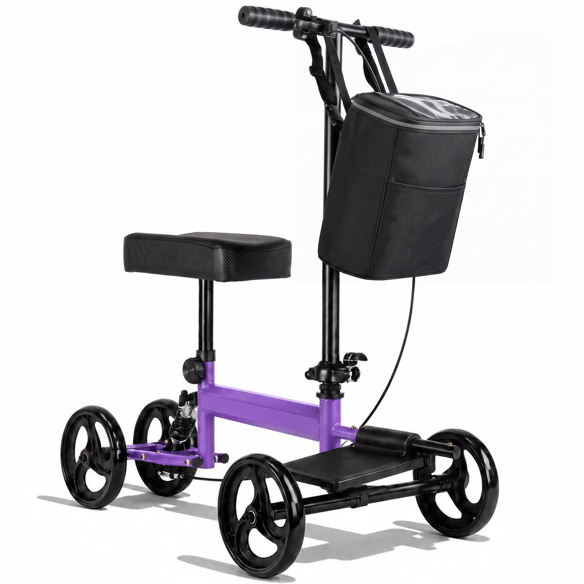 Ostrina Steerable Knee Scooter,Economy Knee Walker,All Terrain Foldable Medical Scooter for Foot Injuries Crutches Alternative,Purple