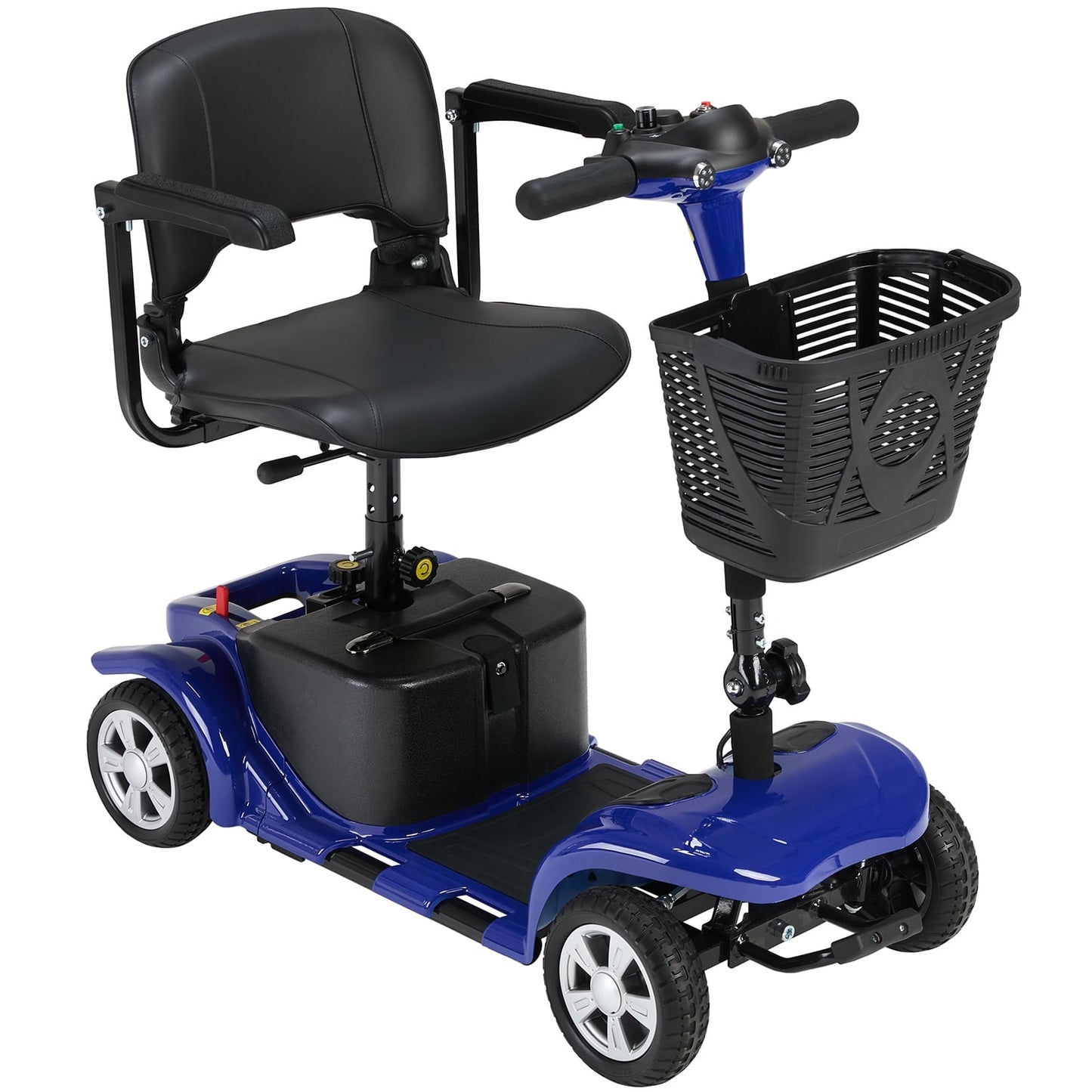 Arshin Upgrade 4 Wheels Mobility Scooter with Removable Battery,Compact Heavy Duty Mobile for Travel,Foldable Powered Wheelchair for Adult,300lbs,Blue