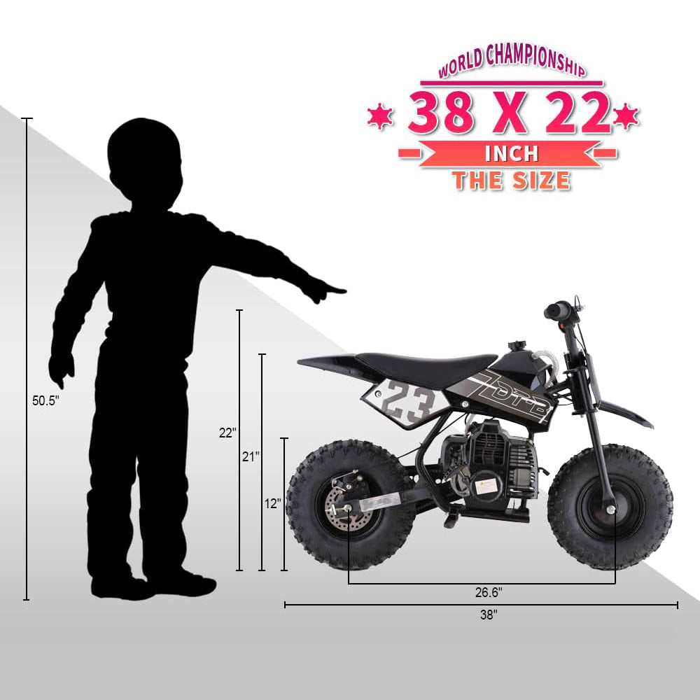 HOVERHEART DB02 50 cc 2 Stroke Gas Powered Mini Bike Speed 20 mph, Multicolor
