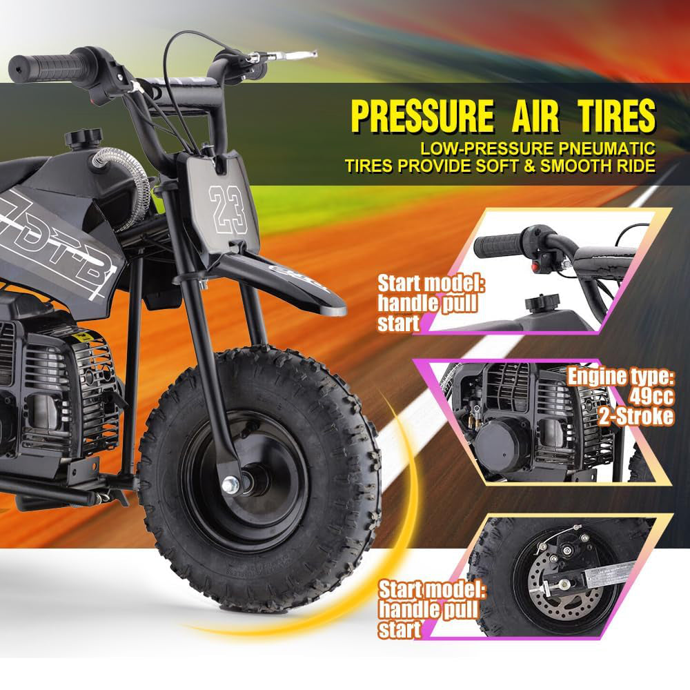 HOVERHEART DB02 50 cc 2 Stroke Gas Powered Mini Bike Speed 20 mph, Multicolor