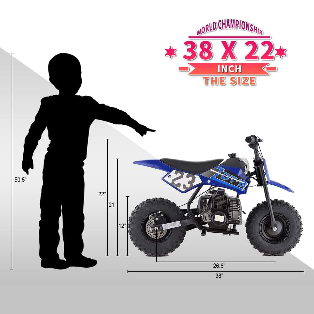 HOVER HEART DB002 50cc Gas Powered Mini Bike, Off-Road Tires, EPA Approved Green