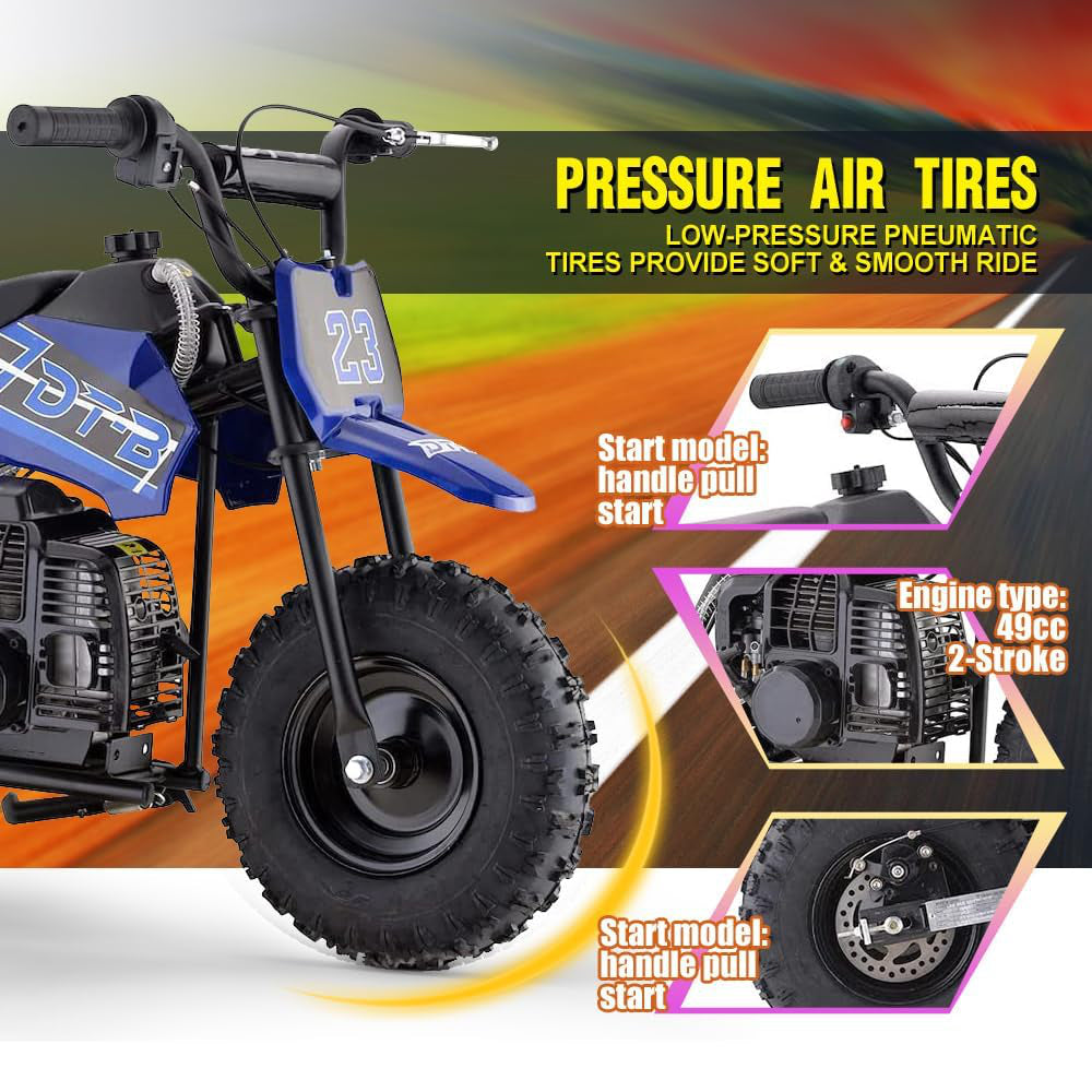 HOVER HEART DB002 50cc Gas Powered Mini Bike, Off-Road Tires, EPA Approved Green