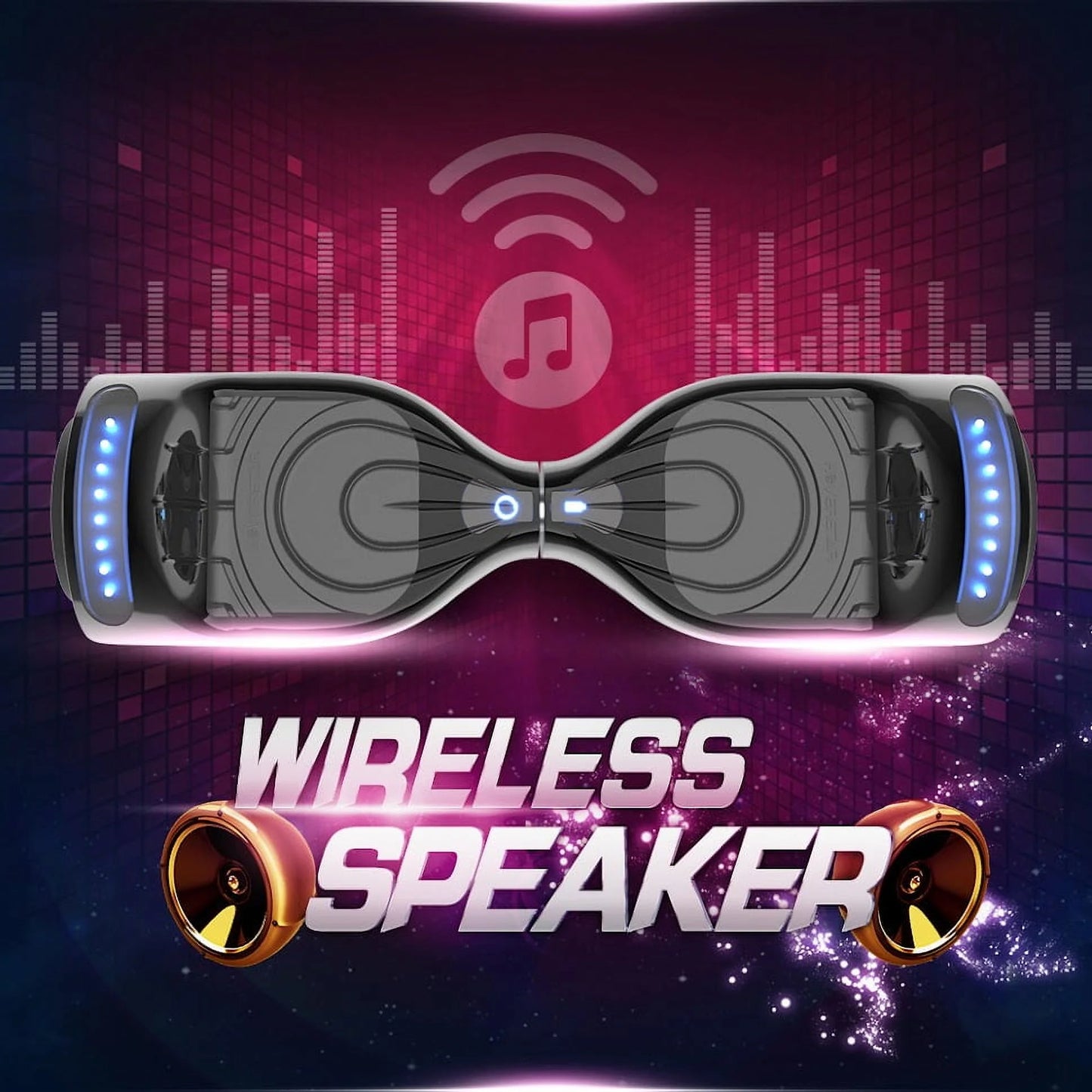 MOSTA All Terrain Self-Balance Scoote ,Electric Scooter Board for Kids & Adults with Bluetooth and Led Lights,6.5 inch,165 lbs capacity Perfect Gift