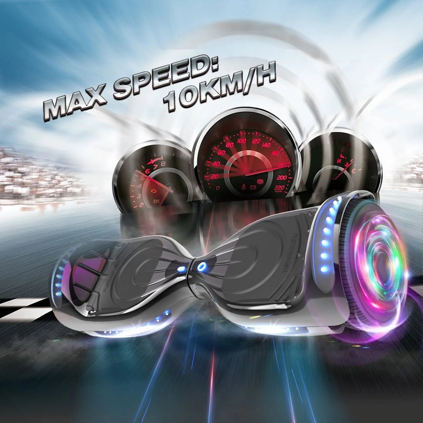 MOSTA All Terrain Self-Balance Scoote ,Electric Scooter Board for Kids & Adults with Bluetooth and Led Lights,6.5 inch,165 lbs capacity Perfect Gift