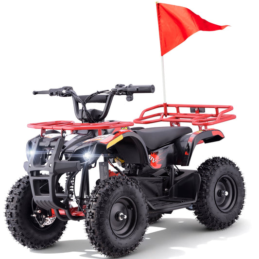 All-Terrain 4 & Wheeler,15 mph Variable Speeds,Sunderwell 500W 36V High-Torque Motor,Parent Control,15 Miles(Red)