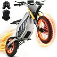 Electric Dirt Bike with 3000W Motor, Tcdjtc Electric Motorcycle with 37MPH Max Speed, Kids & Adults Dirt Bike for Ages 13 and up, Kids Motorcycle with 50 Miles Max Range, Dual Hydraulic Disc Brakes