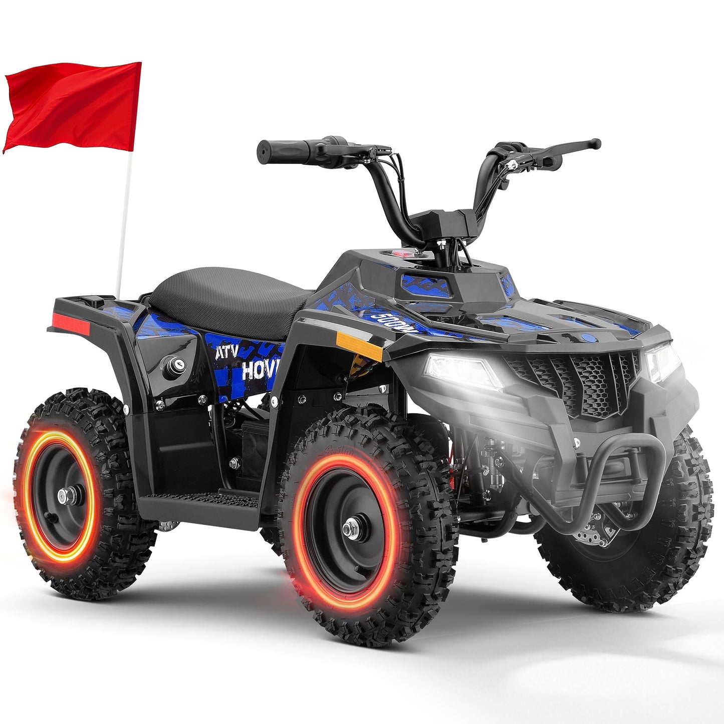 Electric Four Wheeler 36V 500W Brushless Motor,IVFJFV All Terrain Electric 4-Wheel Off-road Ride Car,Dual Speed 10 to 15MPH,Outdoor Adventure Vehicle with Stable Chassis,BLUE,36V 12Ah