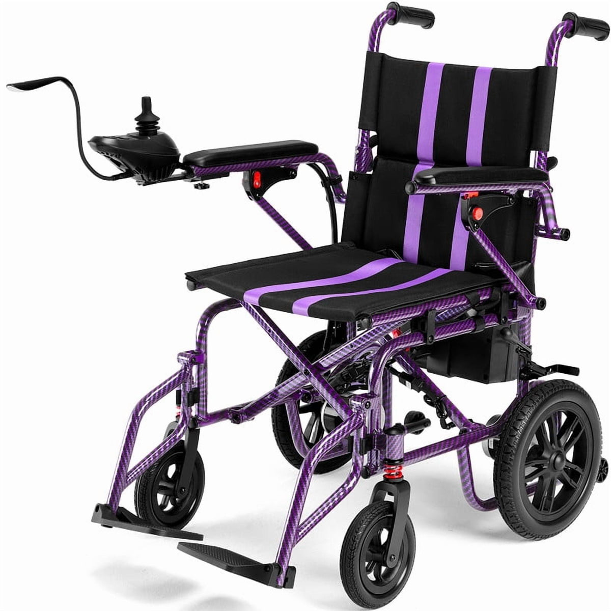 Ostrina Electric Wheelchair,20+ Miles Lightweight Foldable,Purple