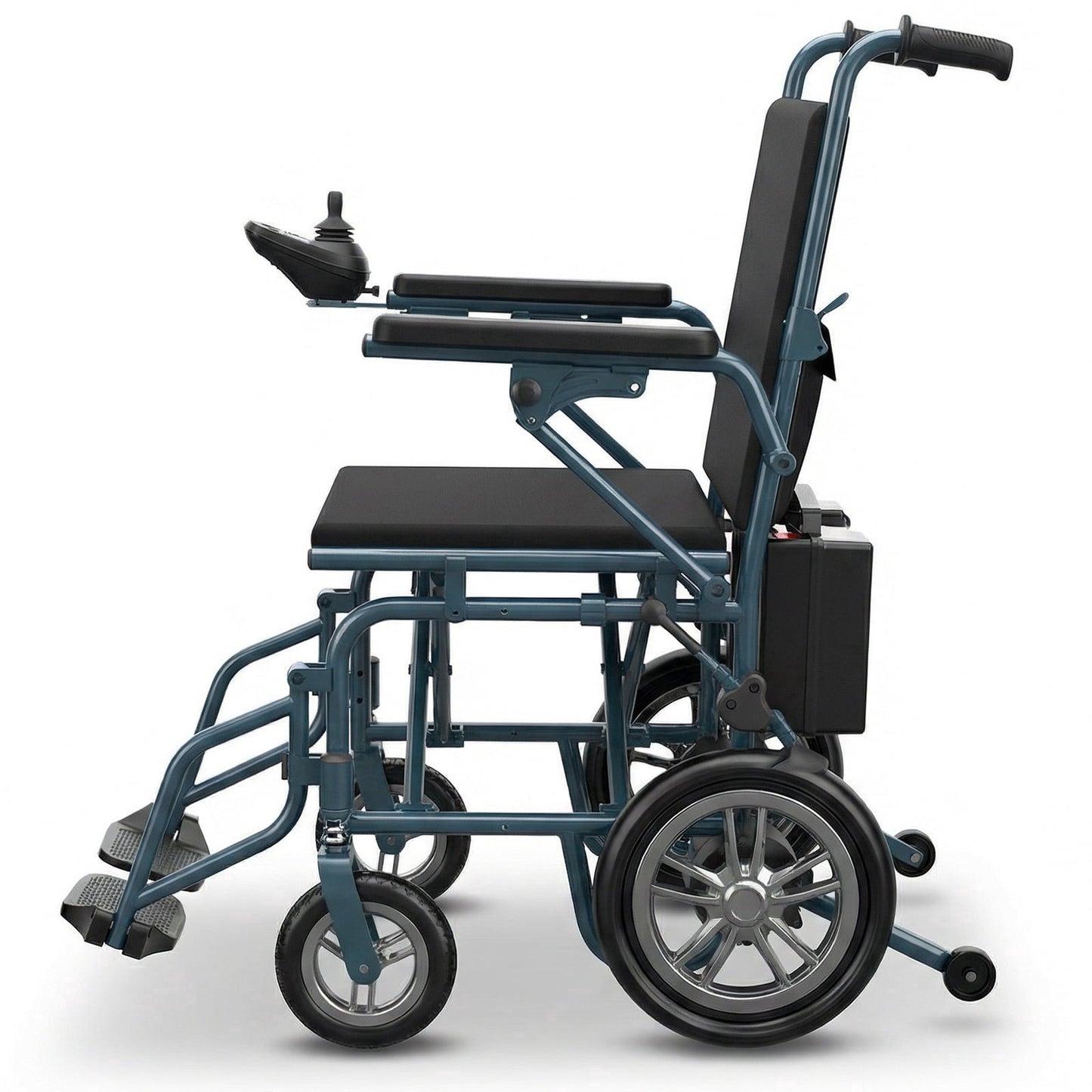 QEASET Electric Wheelchair, 15+ Miles Long-Range (286LBS) Lightweight Portable Electric Wheelchair for Adults, Smart Motorized Mobility Scooter with 360° Joystick, Blue