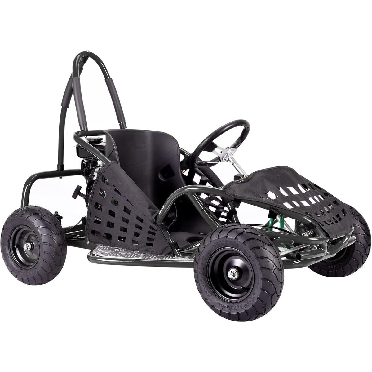 QEASET 79cc 1-Seater Gasoline Go-Kart, 4-Stroke 2.5HP, 13" Front and Rear All Terrain Tires(Black)