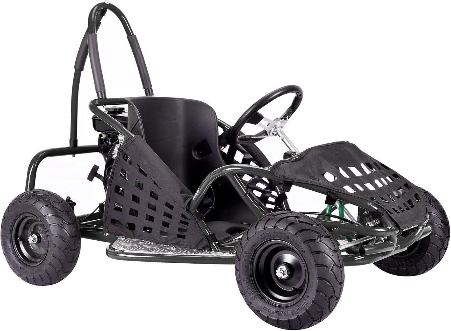 QEASET 79cc 1-Seater Gasoline Go-Kart, 4-Stroke 2.5HP, 13" Front and Rear All Terrain Tires(Black)