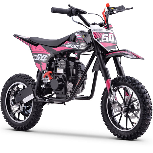 Gas Dirt Bike for Adults & Teens, 49CC 4-Stroke Gas Powered off Road(Pink)