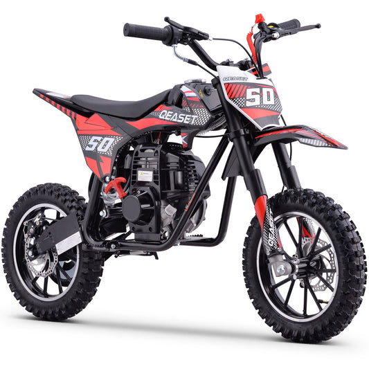 Gas Dirt Bike for Adults & Teens, 49CC 4-Stroke Gas Powered off Road(Red)