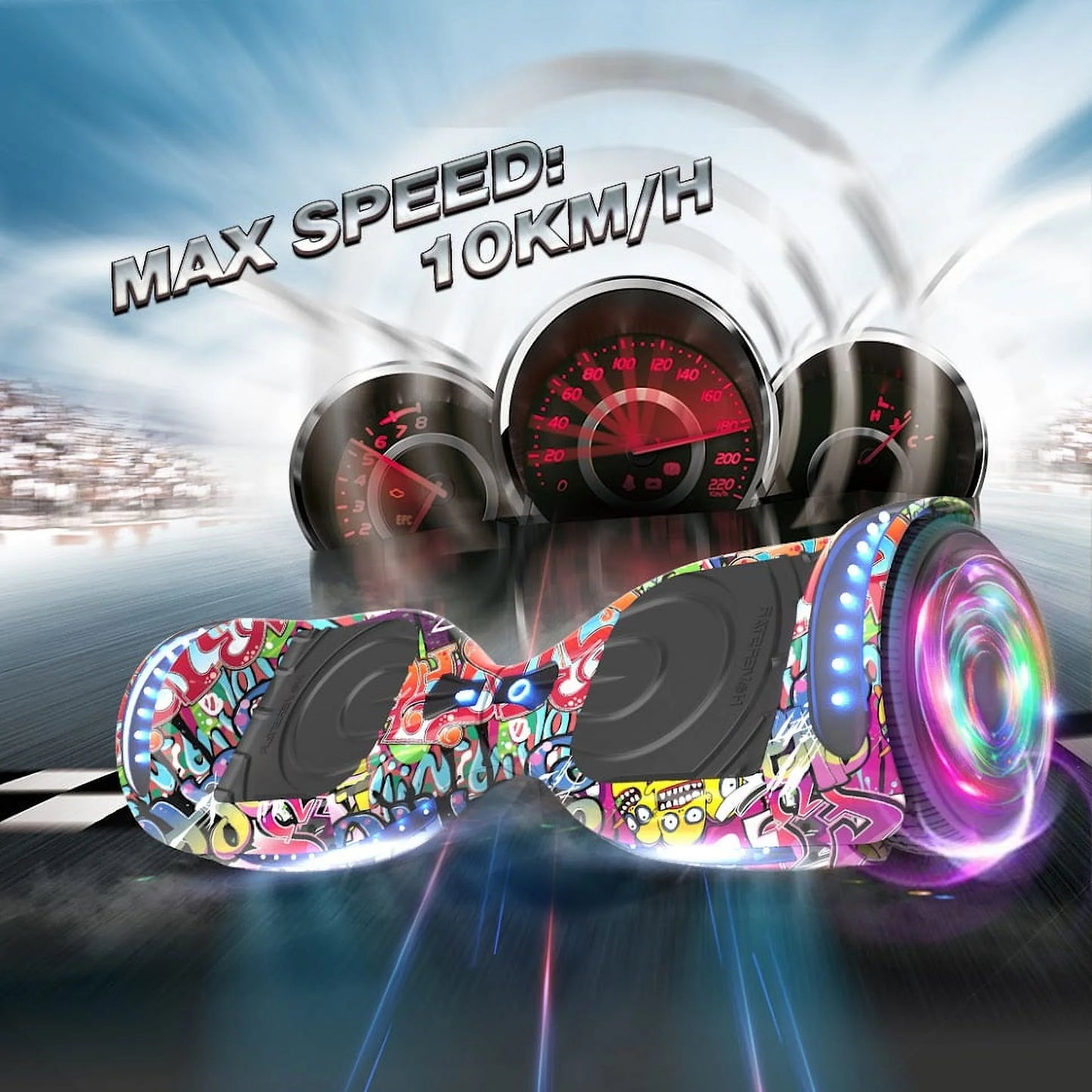 MOSTA All Terrain Self-Balance Scoote ,Electric Scooter Board for Kids & Adults with Bluetooth and Led Lights,6.5 inch,165 lbs capacity Perfect Gift