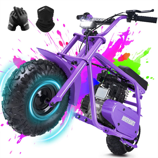 HOVERHEART Gas Mountain Bike, 105cc 4-Stroke Gas Powered Off Road Motorcycle (Model-MB0001) with Led Lights, Disc Brake, Max Load 200Lbs, Up to 30Kph, NO OIL MIX REQUIRED