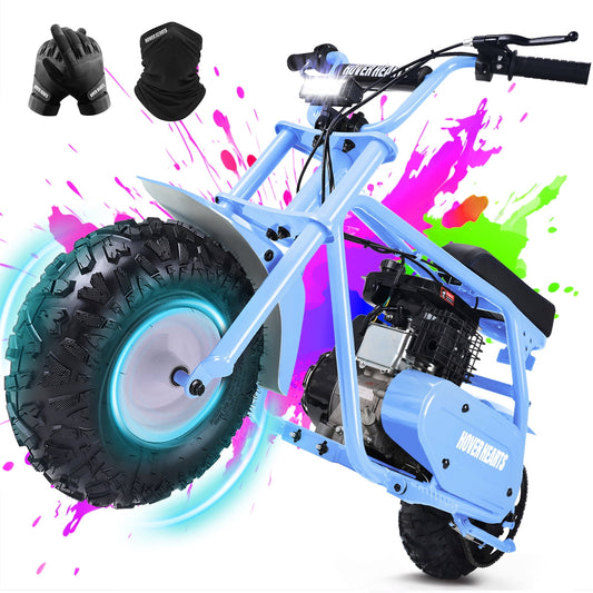 HOVERHEART Gas Mountain Bike, 105cc 4-Stroke Gas Powered Off Road Motorcycle (Model-MB0001) with Led Lights, Disc Brake, Max Load 200Lbs, Up to 30Kph, NO OIL MIX REQUIRED