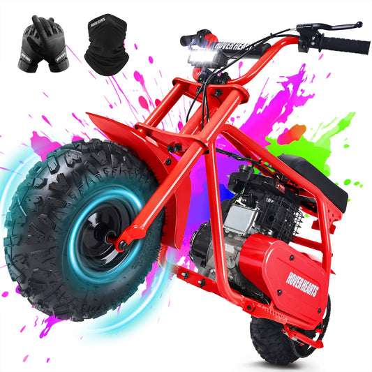 HOVERHEART Gas Mountain Bike, 105cc 4-Stroke Gas Powered Off Road Motorcycle (Model-MB0001) with Led Lights, Disc Brake, Max Load 200Lbs, Up to 30Kph, NO OIL MIX REQUIRED