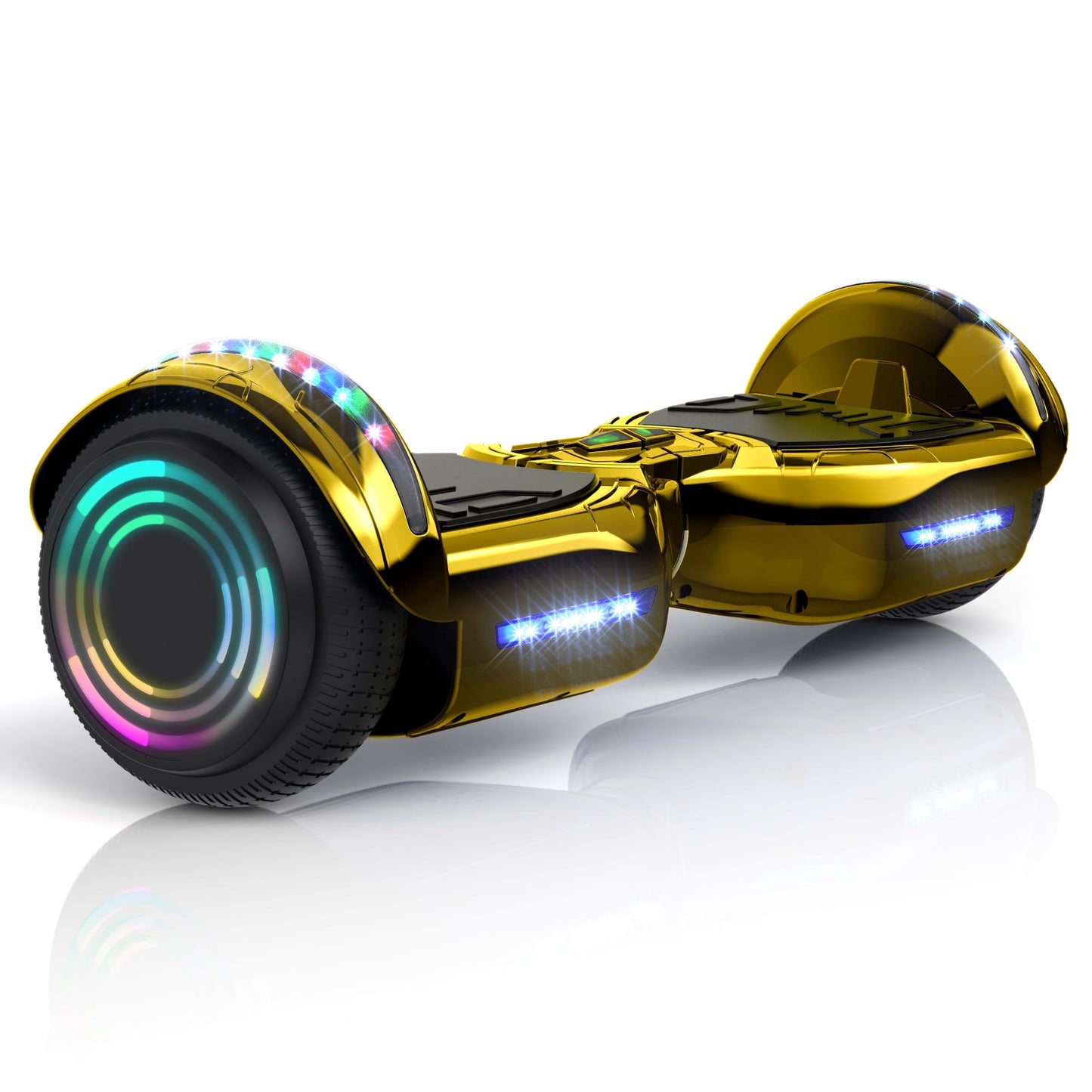 Hover Off Road Board Electric Scooter with LED Lights & 400W Motor, Kids Scooter with 9MPH Max Speed, Electric Scooter with Bluetooth Speakers, Tcdjtc Self-Balance Scooter for Kids
