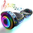 Hover Off Road Board Electric Scooter with LED Lights & 400W Motor, Kids Scooter with 9MPH Max Speed, Electric Scooter with Bluetooth Speakers, Tcdjtc Self-Balance Scooter for Kids