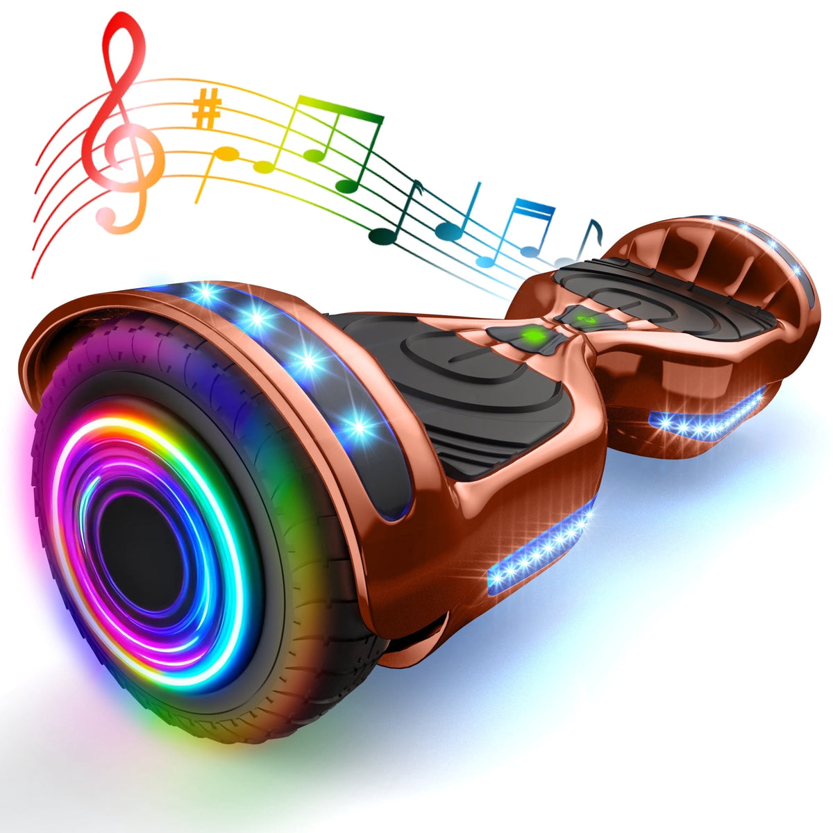 Hover Off Road Board Electric Scooter with LED Lights & 400W Motor, Kids Scooter with 9MPH Max Speed, Electric Scooter with Bluetooth Speakers, Tcdjtc Self-Balance Scooter for Kids