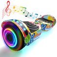 Hover Off Road Board Electric Scooter with LED Lights & 400W Motor, Kids Scooter with 9MPH Max Speed, Electric Scooter with Bluetooth Speakers, Tcdjtc Self-Balance Scooter for Kids