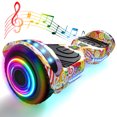 Hover Off Road Board Electric Scooter with LED Lights & 400W Motor, Kids Scooter with 9MPH Max Speed, Electric Scooter with Bluetooth Speakers, Tcdjtc Self-Balance Scooter for Kids