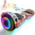 Hover Off Road Board Electric Scooter with LED Lights & 400W Motor, Kids Scooter with 9MPH Max Speed, Electric Scooter with Bluetooth Speakers, Tcdjtc Self-Balance Scooter for Kids