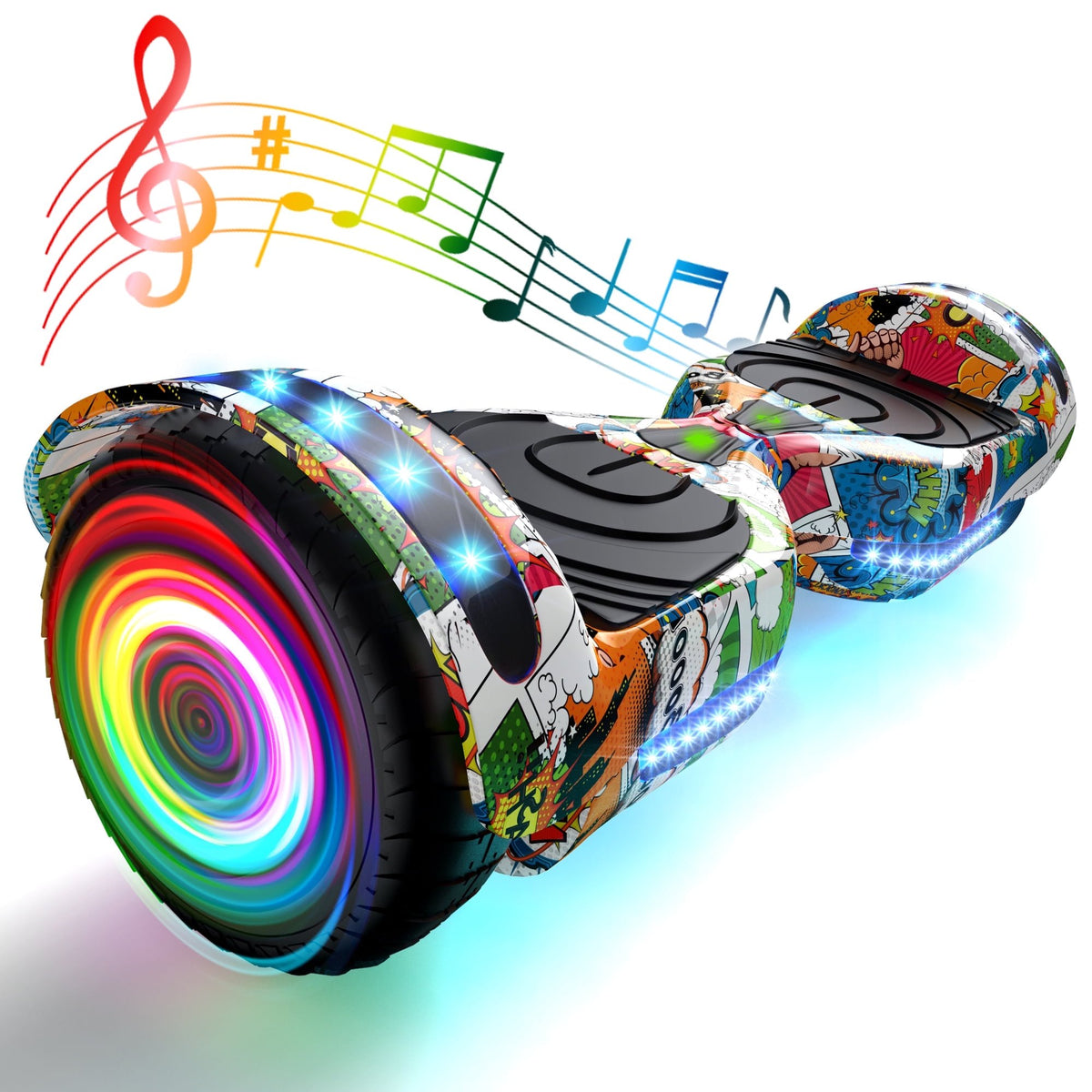Hoverboard for Kids with 9 mph Max Speed, Tcdjtc Electric Scooters with LED Lights & Bluetooth Speakers, All Terrain Hoverboard for Adults, Off Road Hoverboard with UL2272 Certified