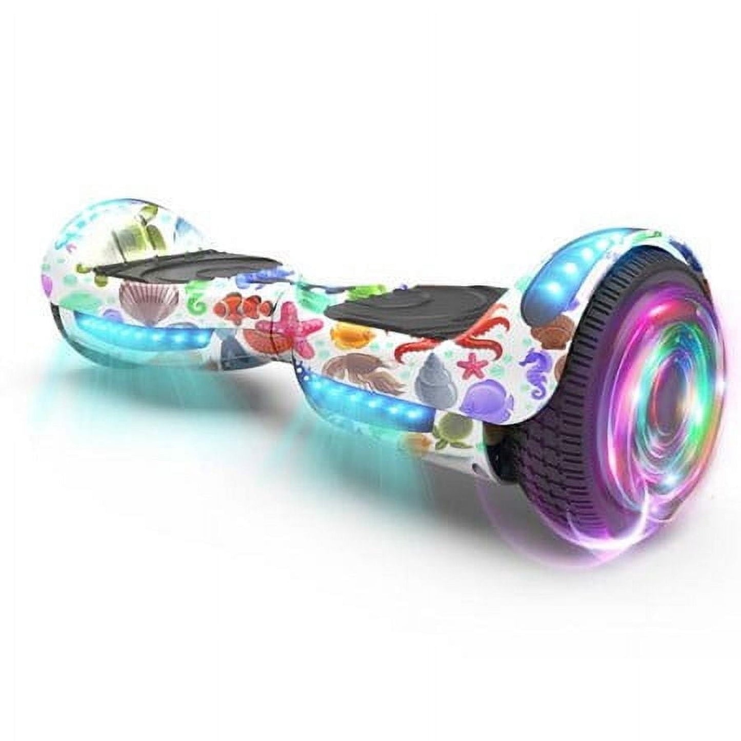 Hoverstar Flash Wheel Hoverboard 6.5 In., Bluetooth Speaker with LED Light, Self Balancing Wheel, Electric Scooter, Sea World