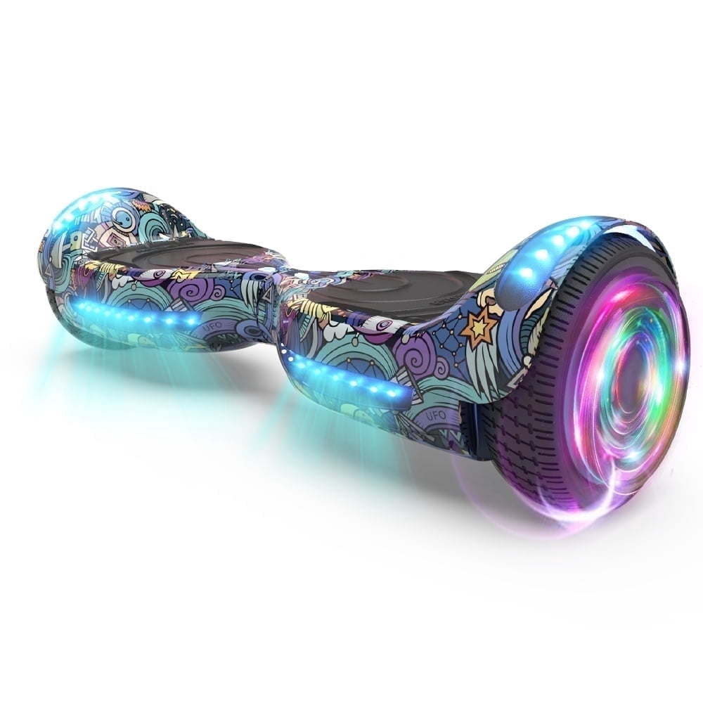 Hoverstar Flash Wheel Hoverboard 6.5 In. Bluetooth Speaker with LED Light Self Balancing Wheel Electric Scooter