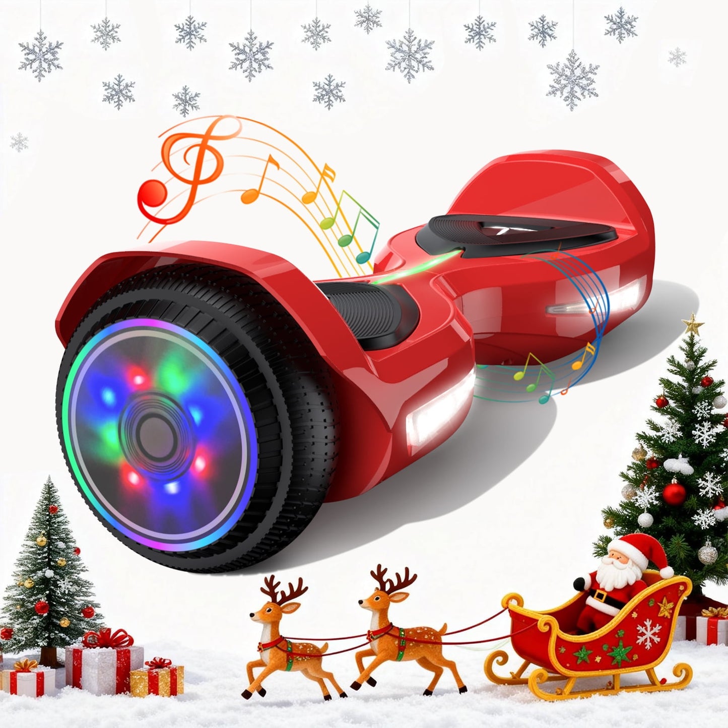 MOSTA All Terrain Self-Balance Scoote ,Electric Scooter Board for Kids & Adults with Bluetooth and Led Lights,6.5 inch, 9 Miles Max 165 lbs capacity Perfect Gift