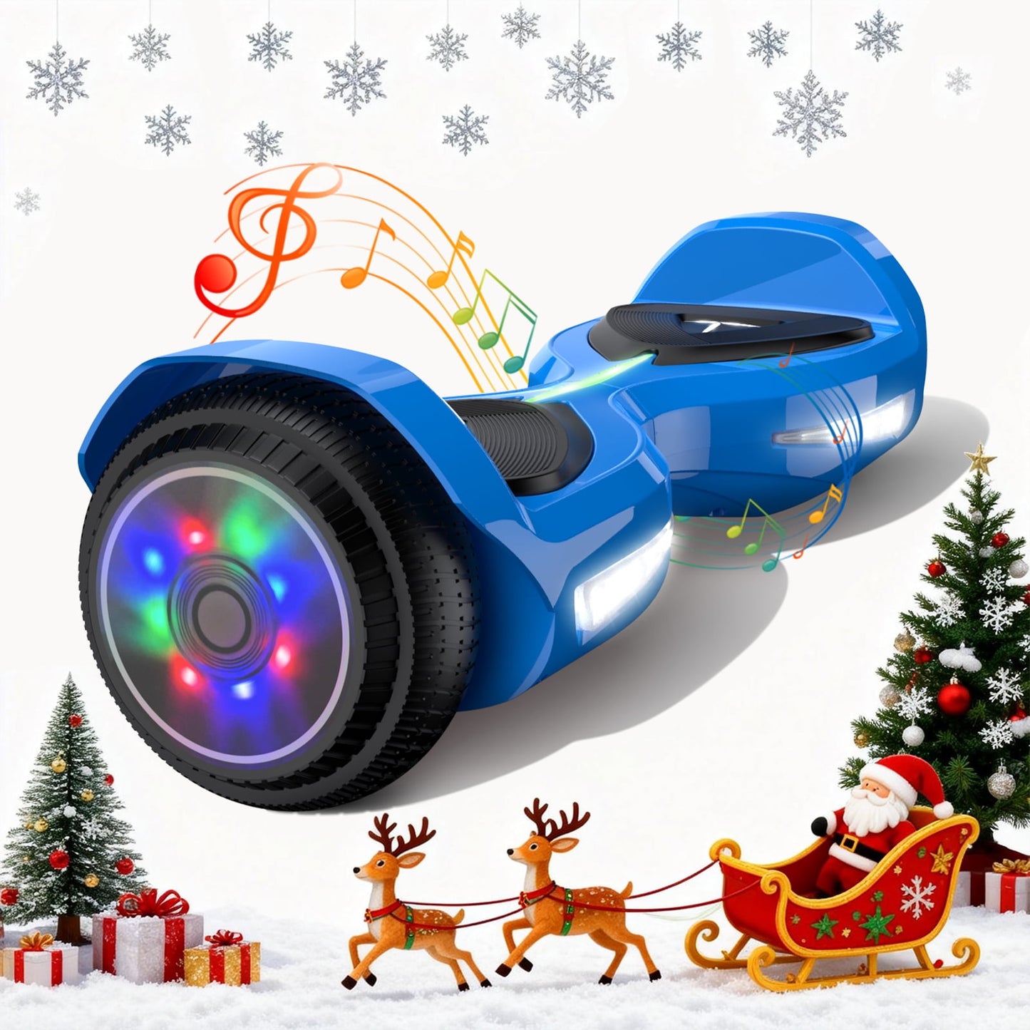 MOSTA All Terrain Self-Balance Scoote ,Electric Scooter Board for Kids & Adults with Bluetooth and Led Lights,6.5 inch, 9 Miles Max 165 lbs capacity Perfect Gift
