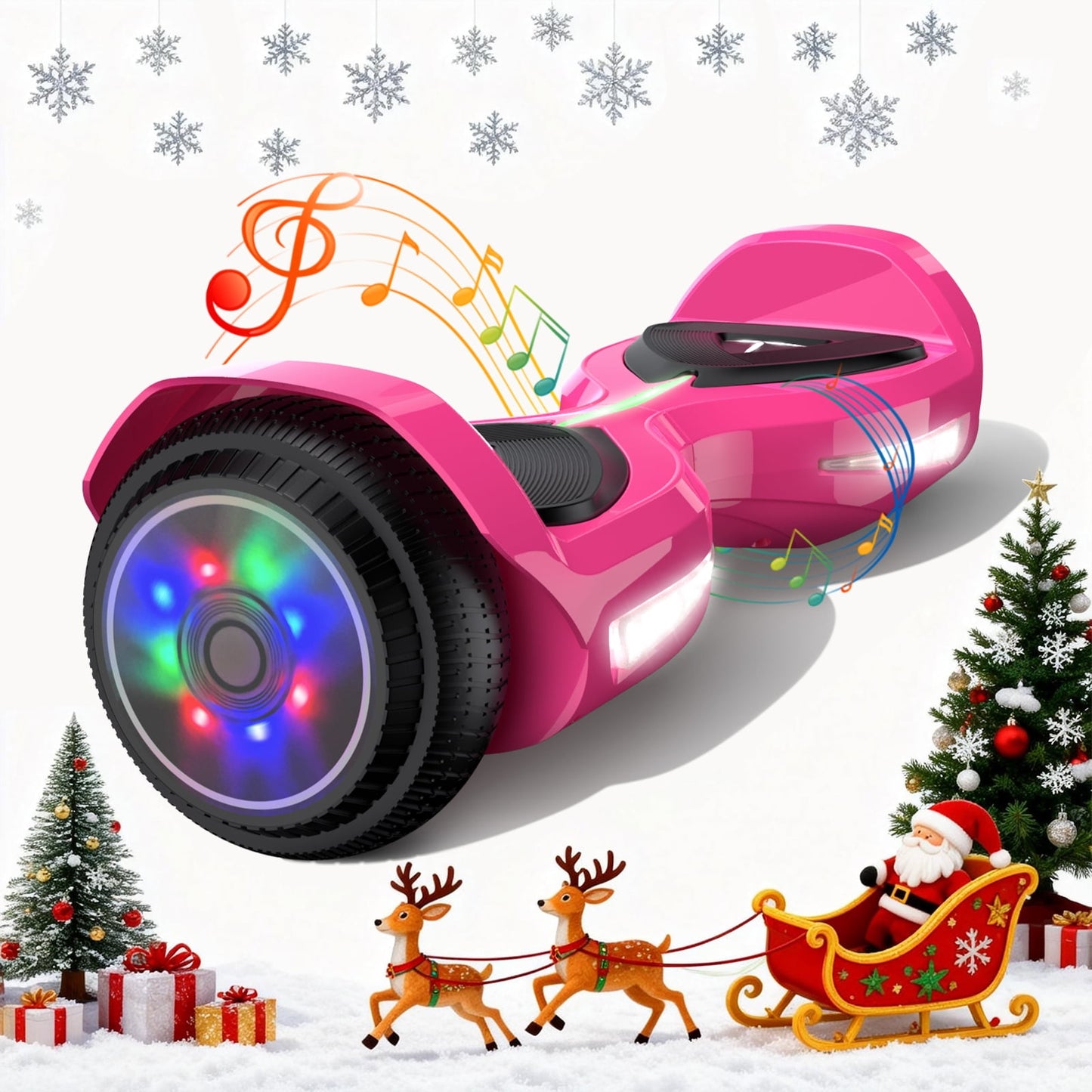 MOSTA All Terrain Self-Balance Scoote ,Electric Scooter Board for Kids & Adults with Bluetooth and Led Lights,6.5 inch, 9 Miles Max 165 lbs capacity Perfect Gift